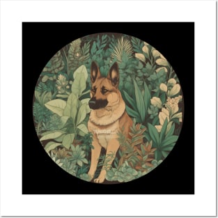 German Shepherd In Forest Posters and Art